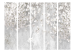 Folding Screen Floral Clouds II (5-piece) - Delicate flowers on a concrete background 138515 additionalThumb 3