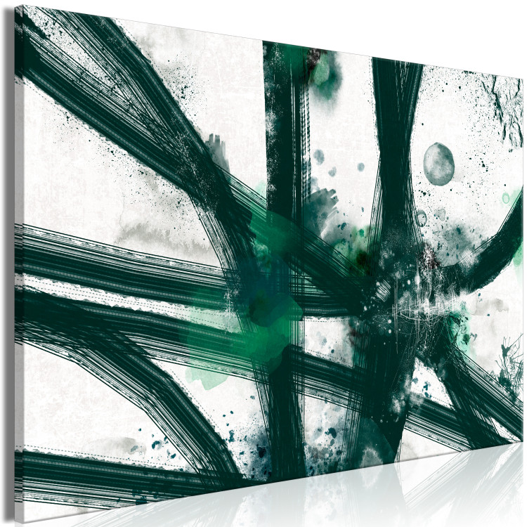 Canvas Art Print Expressive Nature (1-piece) Wide - green plant abstraction 138815 additionalImage 2