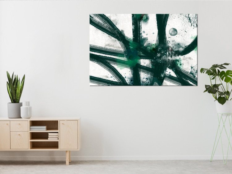 Canvas Art Print Expressive Nature (1-piece) Wide - green plant abstraction 138815 additionalImage 3
