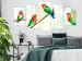 Canvas Lovebirds (5-piece) Wide - colorful birds and leaves 142315 additionalThumb 3