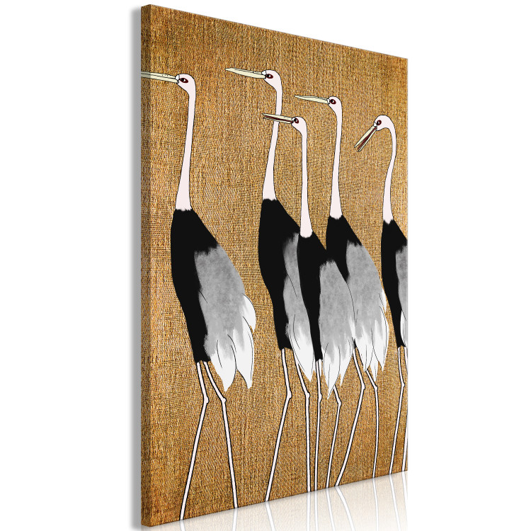 Canvas Art Print Asian Cranes (1-piece) Vertical - birds in Japanese style 142415 additionalImage 2