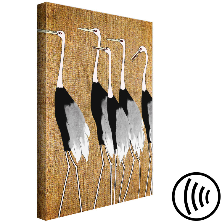 Canvas Art Print Asian Cranes (1-piece) Vertical - birds in Japanese style 142415 additionalImage 6