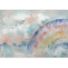 Photo Wallpaper Rainbow dreams - landscape with clouds and flying birds in watercolour style 142515 additionalThumb 3