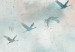 Photo Wallpaper Rainbow dreams - landscape with clouds and flying birds in watercolour style 142515 additionalThumb 7