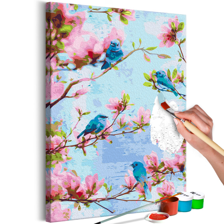 Paint by Number Kit Spring Time Songs - Blue Birds Between Cherry Blossoms 144615 additionalImage 6