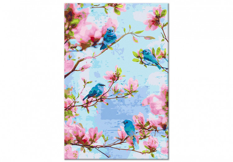 Paint by Number Kit Spring Time Songs - Blue Birds Between Cherry Blossoms 144615 additionalImage 3