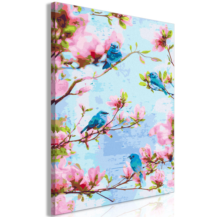 Paint by Number Kit Spring Time Songs - Blue Birds Between Cherry Blossoms 144615 additionalImage 4