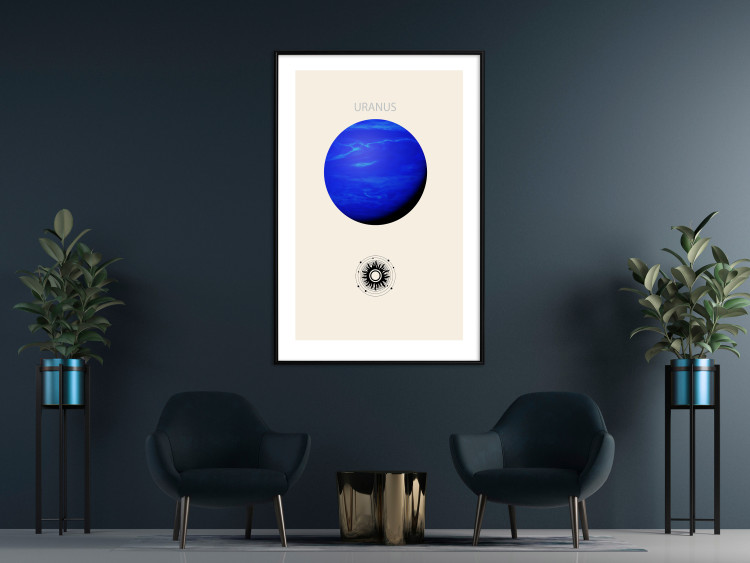 Wall Poster Blue Uranus - Gas Giant with a Solar System in Shades of Blue 146315 additionalImage 13