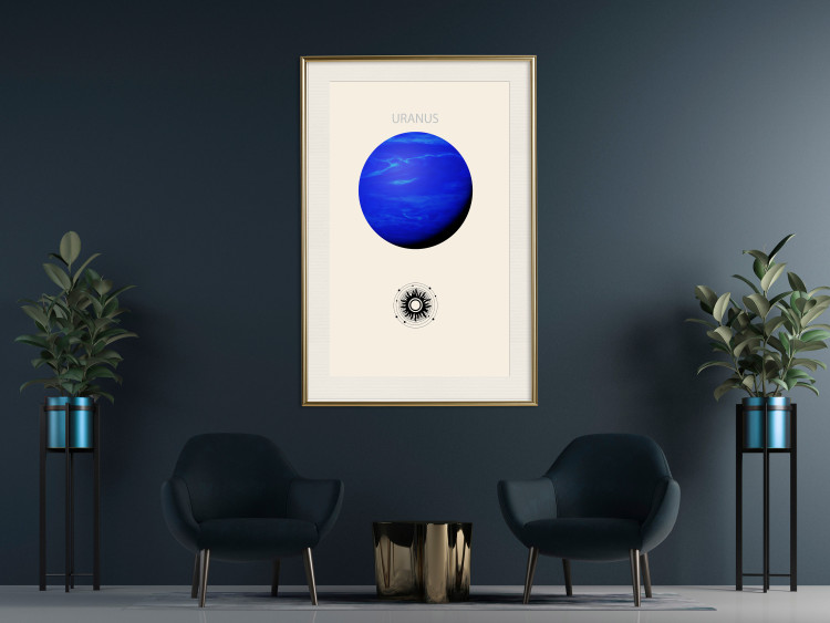 Wall Poster Blue Uranus - Gas Giant with a Solar System in Shades of Blue 146315 additionalImage 17