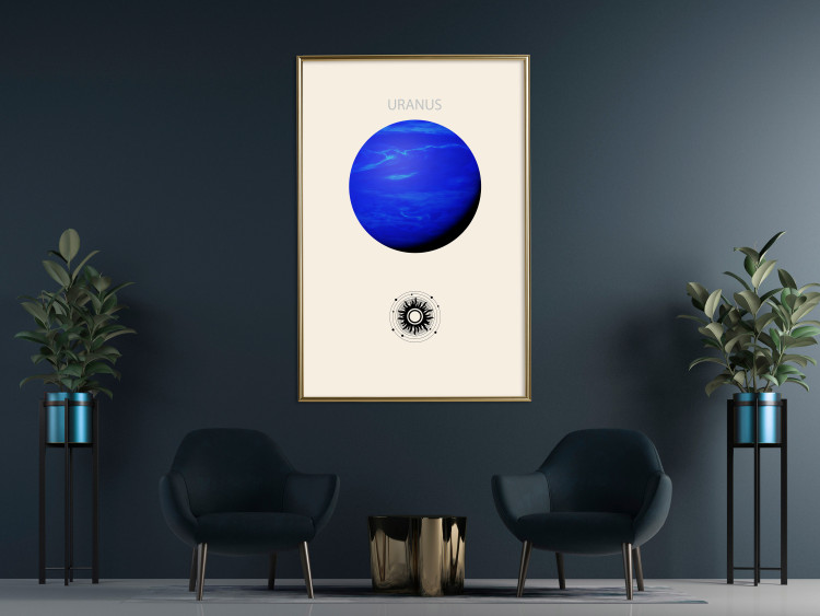 Wall Poster Blue Uranus - Gas Giant with a Solar System in Shades of Blue 146315 additionalImage 18