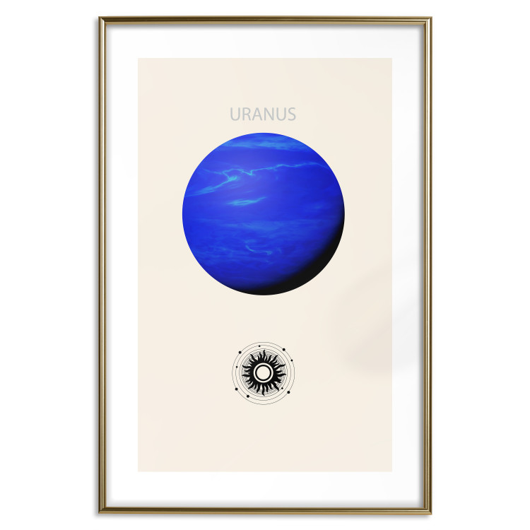 Wall Poster Blue Uranus - Gas Giant with a Solar System in Shades of Blue 146315 additionalImage 25