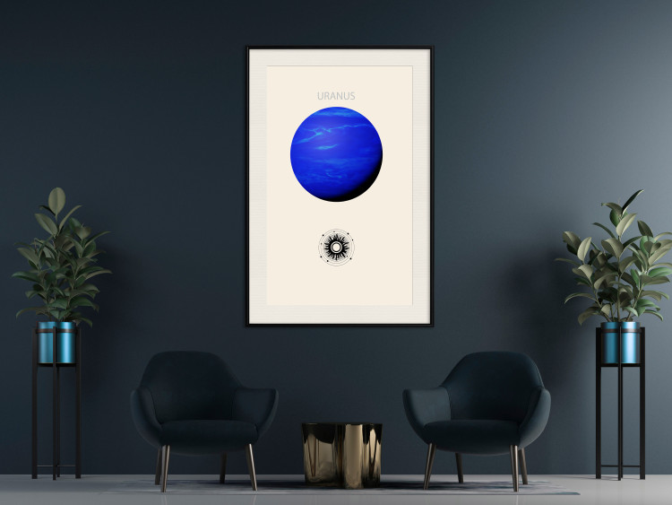 Wall Poster Blue Uranus - Gas Giant with a Solar System in Shades of Blue 146315 additionalImage 16