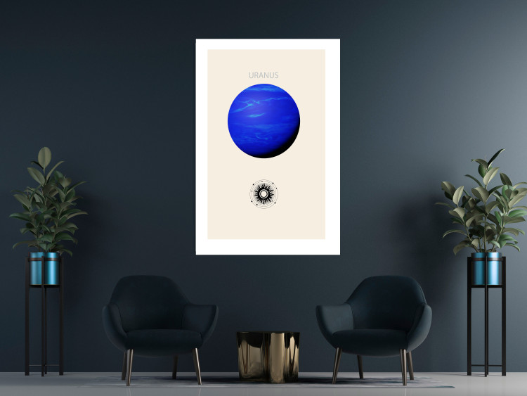 Wall Poster Blue Uranus - Gas Giant with a Solar System in Shades of Blue 146315 additionalImage 9