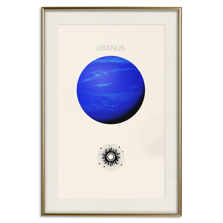 Wall Poster Blue Uranus - Gas Giant with a Solar System in Shades of Blue 146315 additionalImage 27