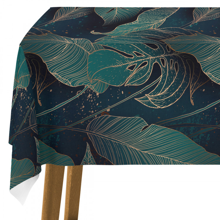 Tablecloth Botanical gold - a floral composition with monstera leaves 147215