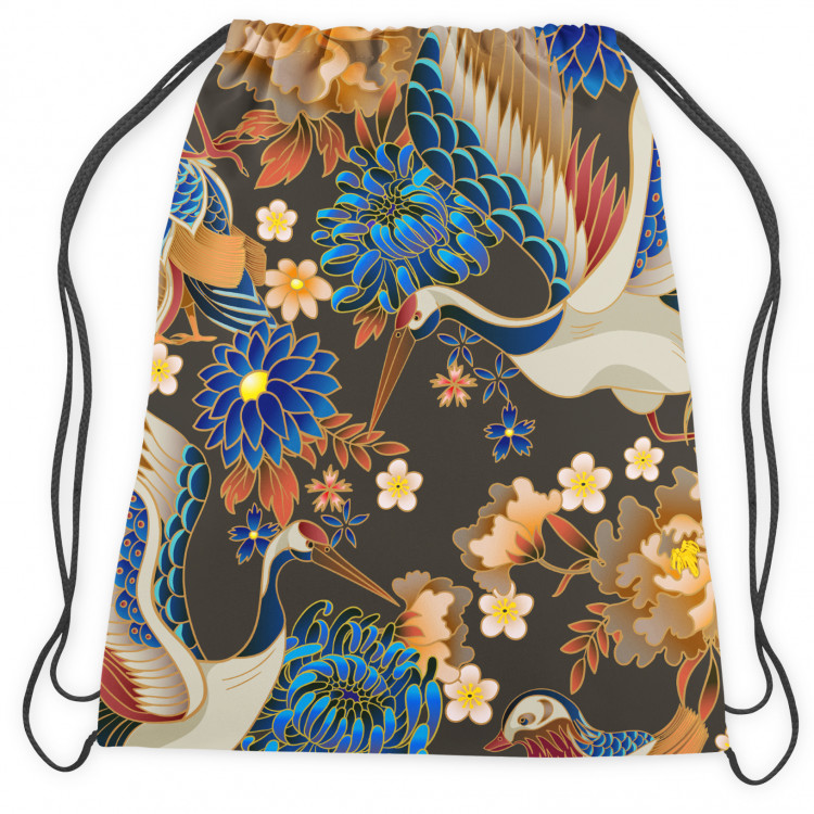 Backpack Birdy paradise - pattern with multicoloured flowers on dark background 147615 additionalImage 2