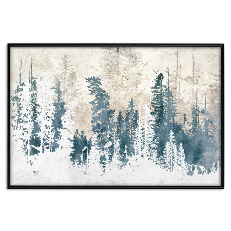 Poster Abstract Grove - Landscape of a Winter Forest With Blue Trees 149015 additionalImage 20