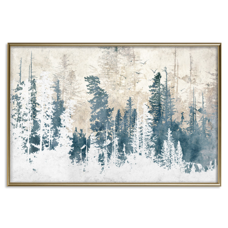 Poster Abstract Grove - Landscape of a Winter Forest With Blue Trees 149015 additionalImage 22