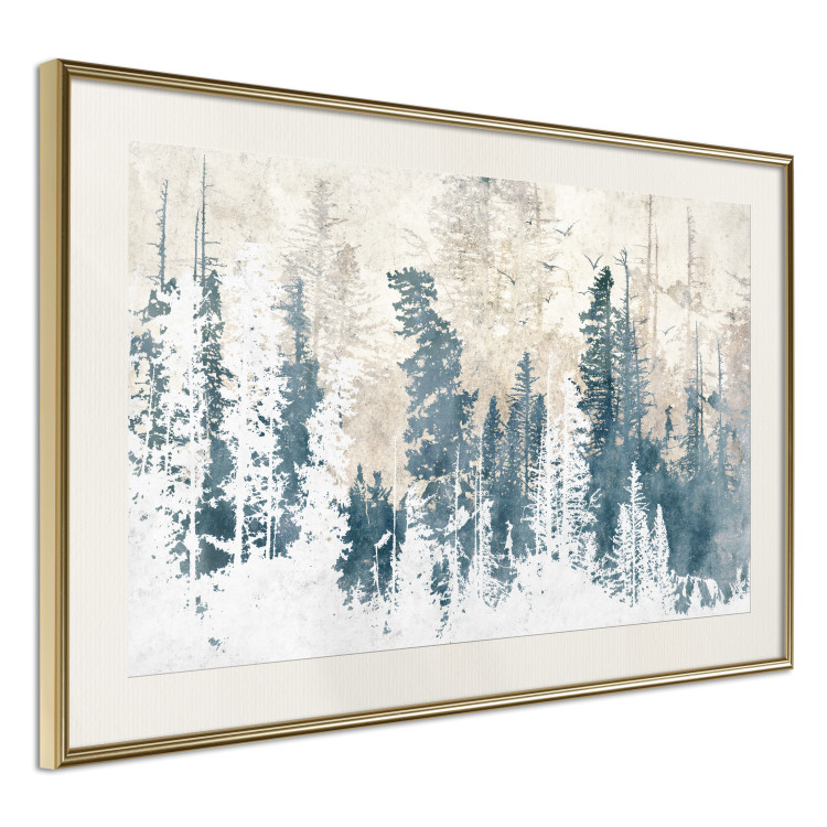 Poster Abstract Grove - Landscape of a Winter Forest With Blue Trees 149015 additionalImage 10