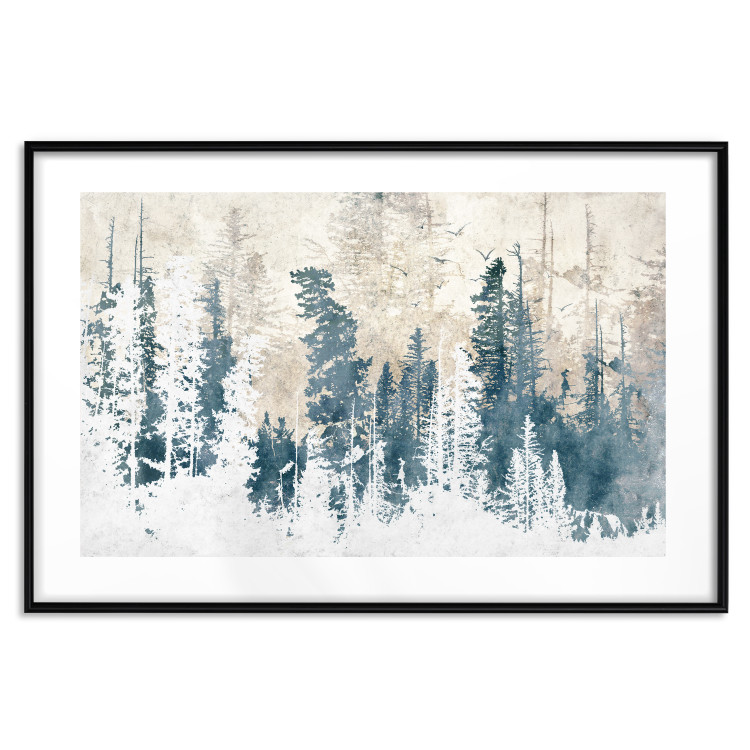 Poster Abstract Grove - Landscape of a Winter Forest With Blue Trees 149015 additionalImage 24