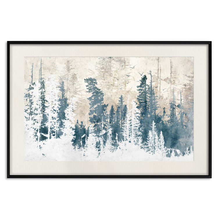 Poster Abstract Grove - Landscape of a Winter Forest With Blue Trees 149015 additionalImage 26