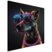 Canvas AI Dog - Pink Cyber Animal With Neon Glasses - Square 150215 additionalThumb 2