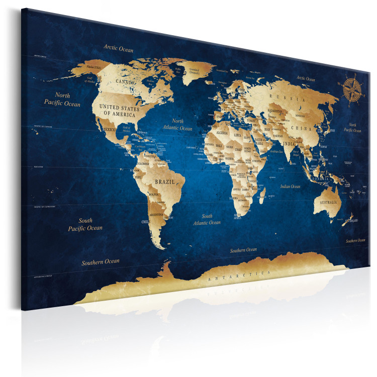 Large canvas print World Map: Deep Blue [Large Format] 150915 additionalImage 2
