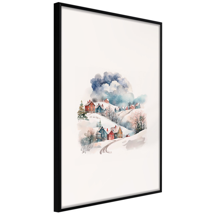 Poster Christmas Village - Watercolor Illustration of a Winter Landscape 151715 additionalImage 4