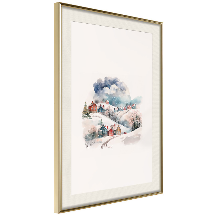 Poster Christmas Village - Watercolor Illustration of a Winter Landscape 151715 additionalImage 10
