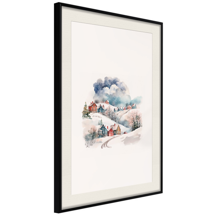 Poster Christmas Village - Watercolor Illustration of a Winter Landscape 151715 additionalImage 8