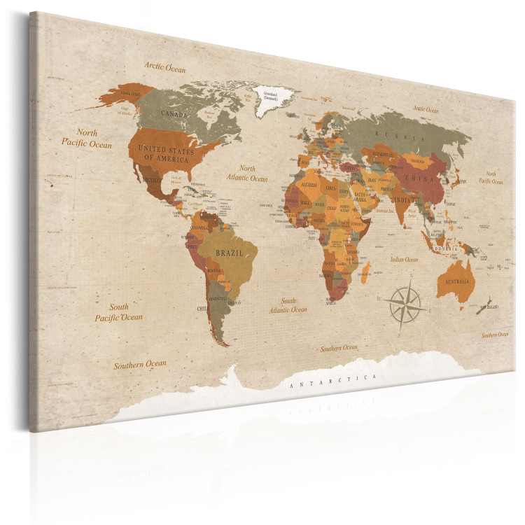 Large canvas print World Map: Beige Chic [Large Format] 151915 additionalImage 2