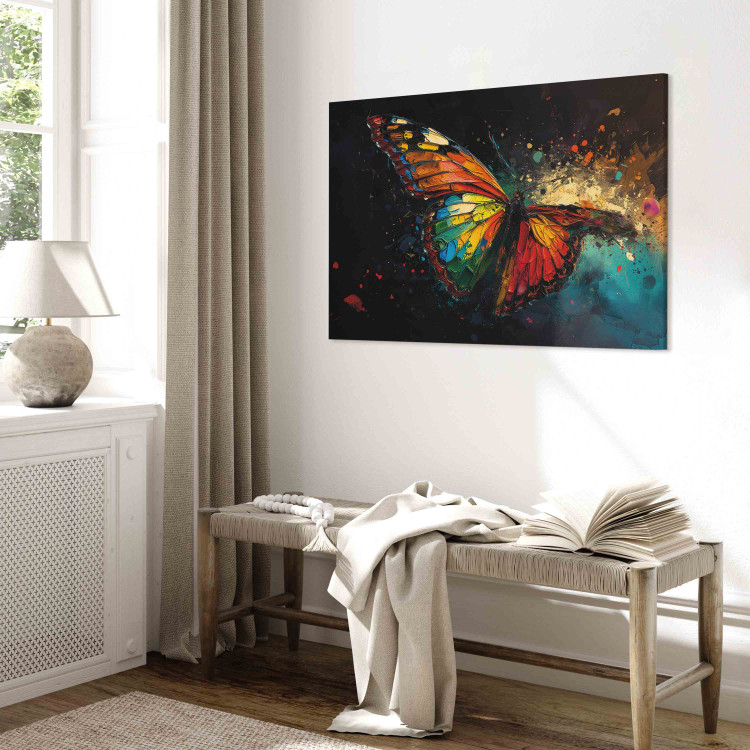 Canvas Print Colorful Butterfly - Composition With Insect With Visible Paint Texture 159515 additionalImage 10