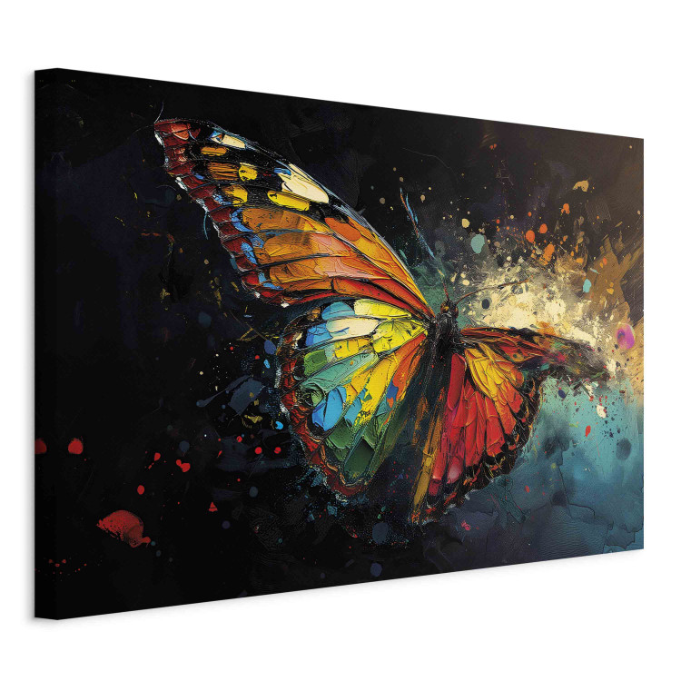 Canvas Print Colorful Butterfly - Composition With Insect With Visible Paint Texture 159515 additionalImage 2