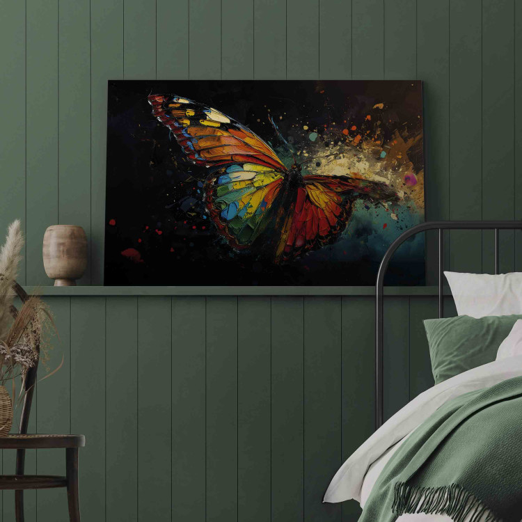 Canvas Print Colorful Butterfly - Composition With Insect With Visible Paint Texture 159515 additionalImage 3