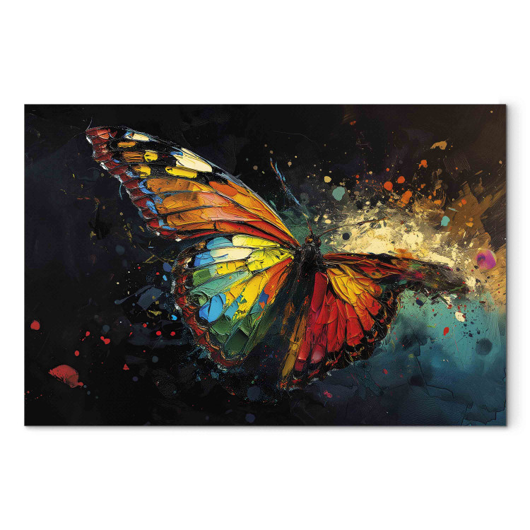 Canvas Print Colorful Butterfly - Composition With Insect With Visible Paint Texture 159515 additionalImage 7