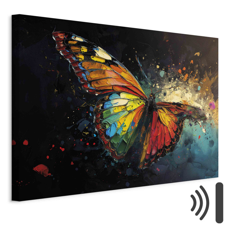 Canvas Print Colorful Butterfly - Composition With Insect With Visible Paint Texture 159515 additionalImage 8