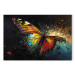 Canvas Print Colorful Butterfly - Composition With Insect With Visible Paint Texture 159515