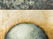 Canvas Gray Balls (3-piece) - Abstraction with balls and golden elements 48115 additionalThumb 3