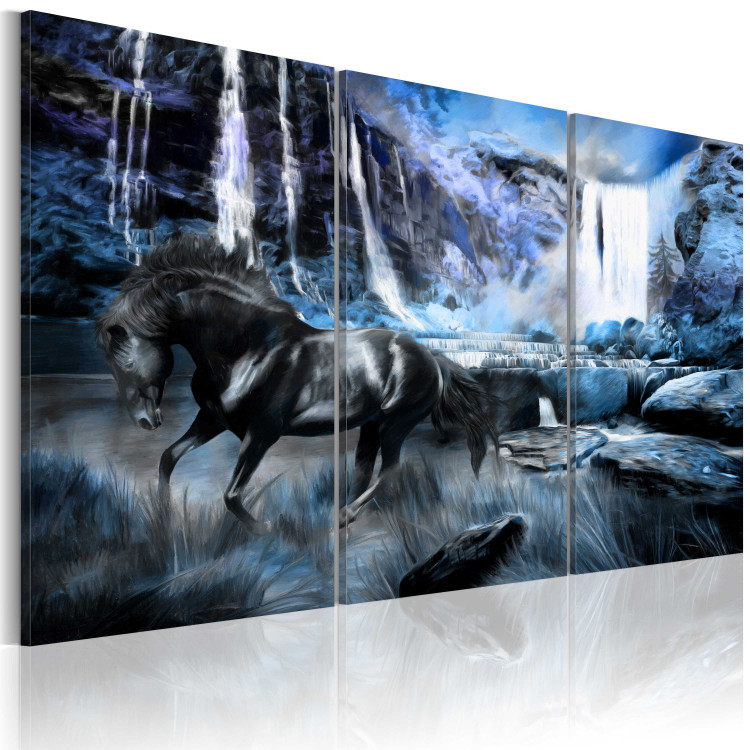 Canvas Art Print Waterfall in colour of sapphire 55515 additionalImage 2