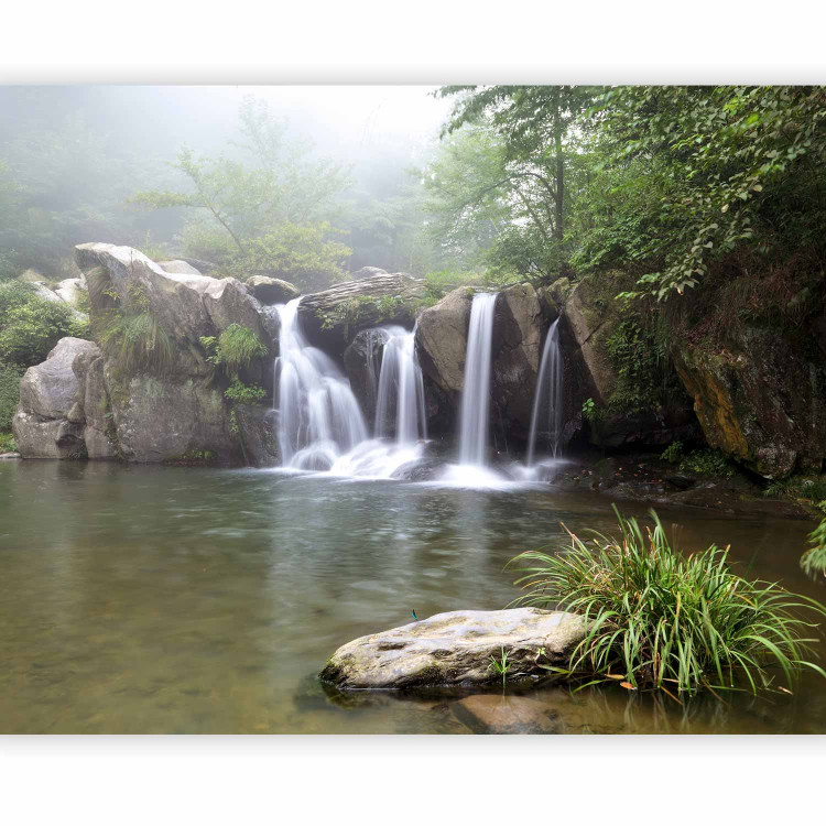 Wall Mural Flowing Waterfalls - Lake Landscape in the Forest with Rocky Cascade 60015 additionalImage 5