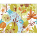 Photo Wallpaper Abstraction - Drawing of Plants on Colorful Background with Irregular Pattern 60815 additionalThumb 3
