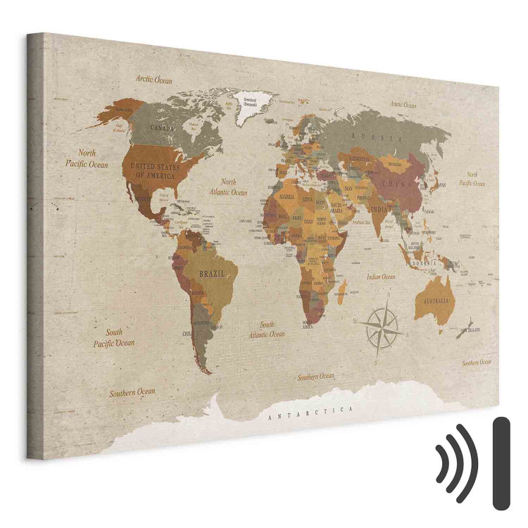 Canvas Print World Map: Beige Chic 91915 additionalImage 8