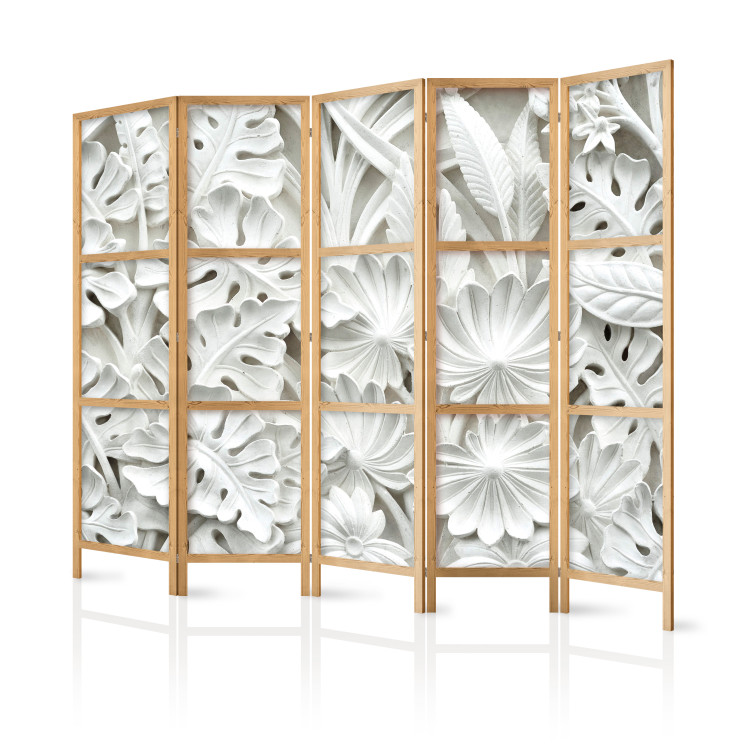 Room Divider Alabaster Garden II - white stone texture with a plant motif 95415 additionalImage 5