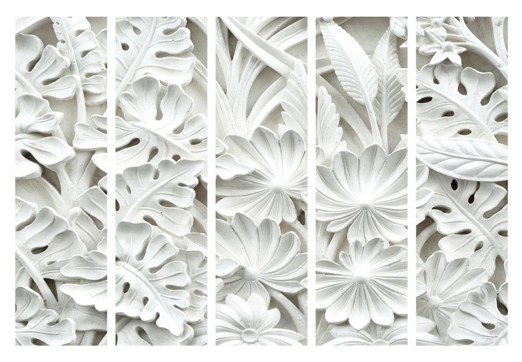 Room Divider Alabaster Garden II - white stone texture with a plant motif 95415 additionalImage 7