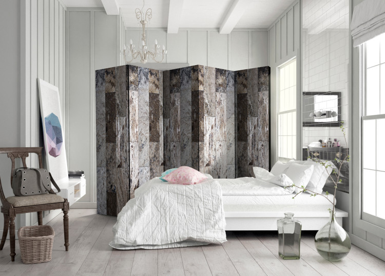 Room Separator Marble Mosaic II - marble texture in a bronze-gray mosaic style 96015 additionalImage 4
