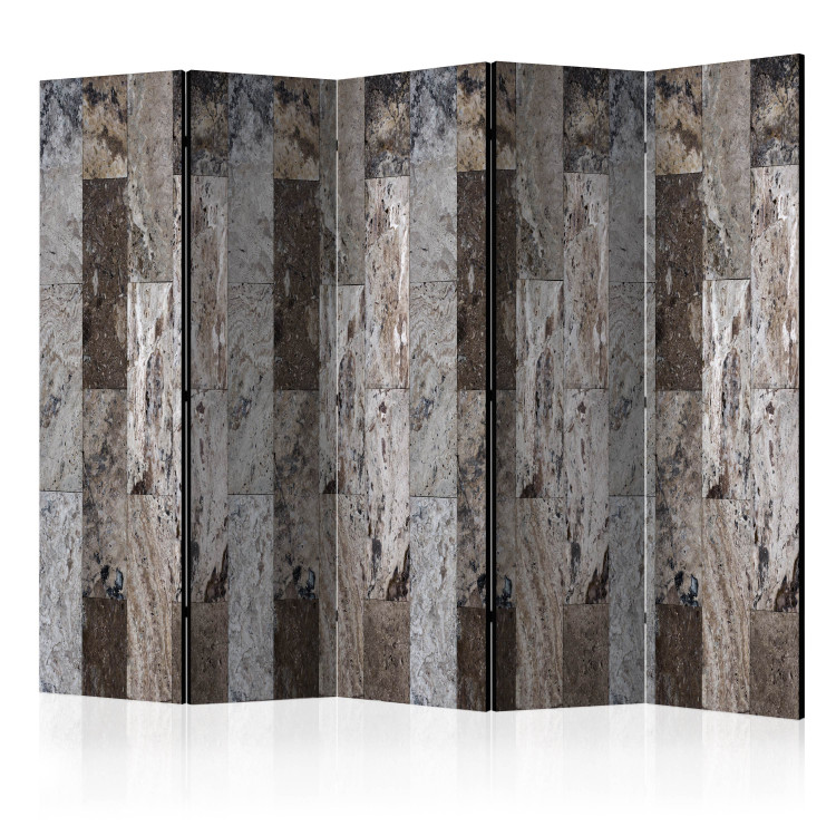Room Separator Marble Mosaic II - marble texture in a bronze-gray mosaic style 96015