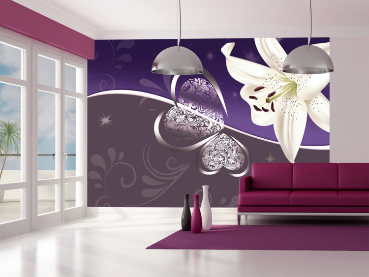 Photo Wallpaper Lily in shades of violet 97315