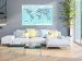 Canvas Art Print World Map: Blue World - Blue Political Map with Labels 98015 additionalThumb 3