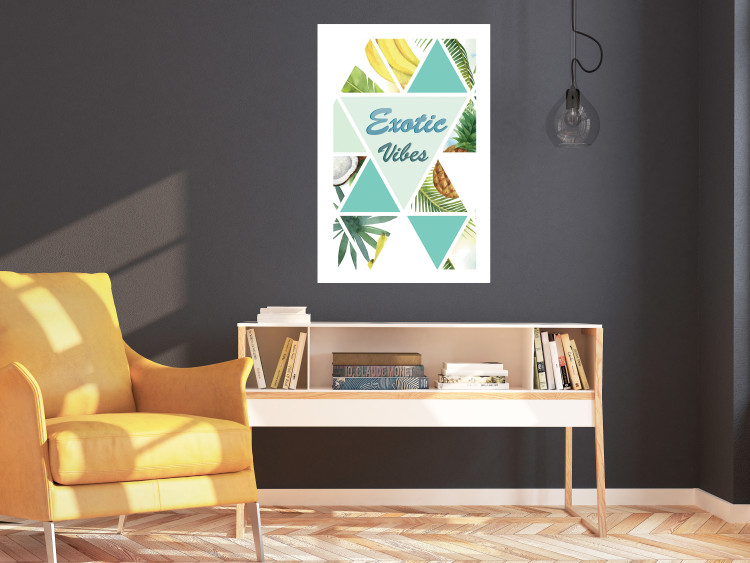 Poster Exotic vibes - abstract composition with tropical fruits and leaves 114325 additionalImage 2
