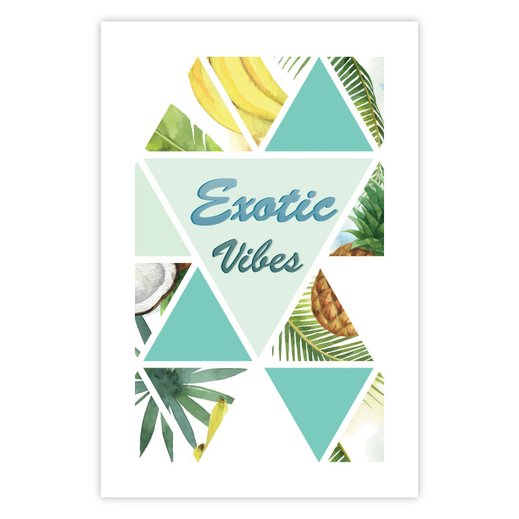 Poster Exotic vibes - abstract composition with tropical fruits and leaves 114325 additionalImage 12